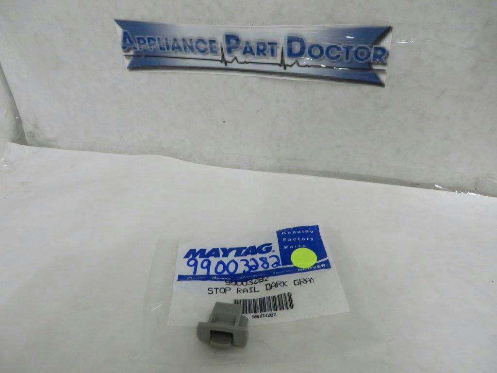 MAYTAG WHIRLPOOL DISHWASHER 99003282 RAIL STOP DARK GRAY NEW MAYTAG WHIRLPOOL DISHWASHER 99003282 RAIL STOP DARK GRAY NEW